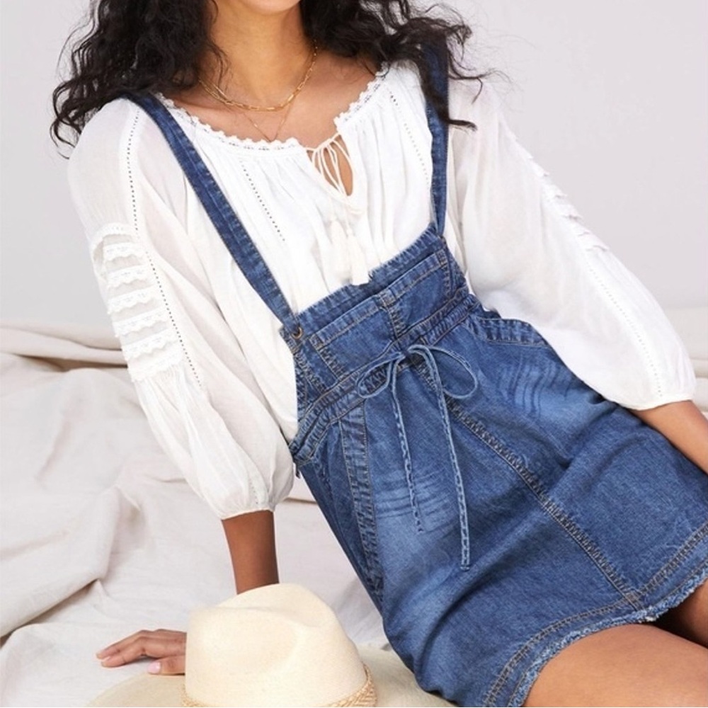 Anthropologie Pilcro Denim Overall Skirt Dress • NWT